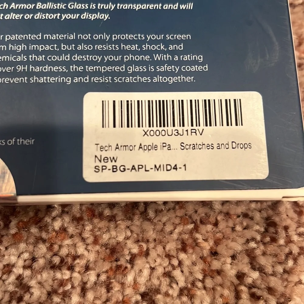 Tech Amor apple iPad mini 4. HD ballistic glass screen protector NIB